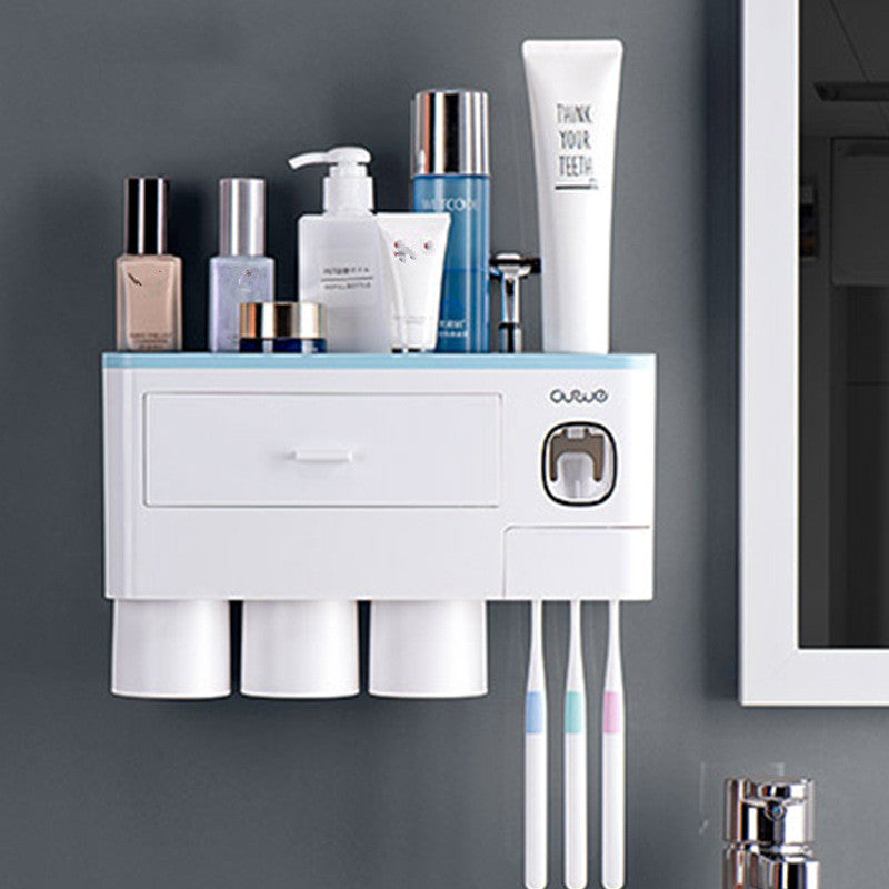 All-in-One Magnetic Toothbrush Organizer & Dispenser