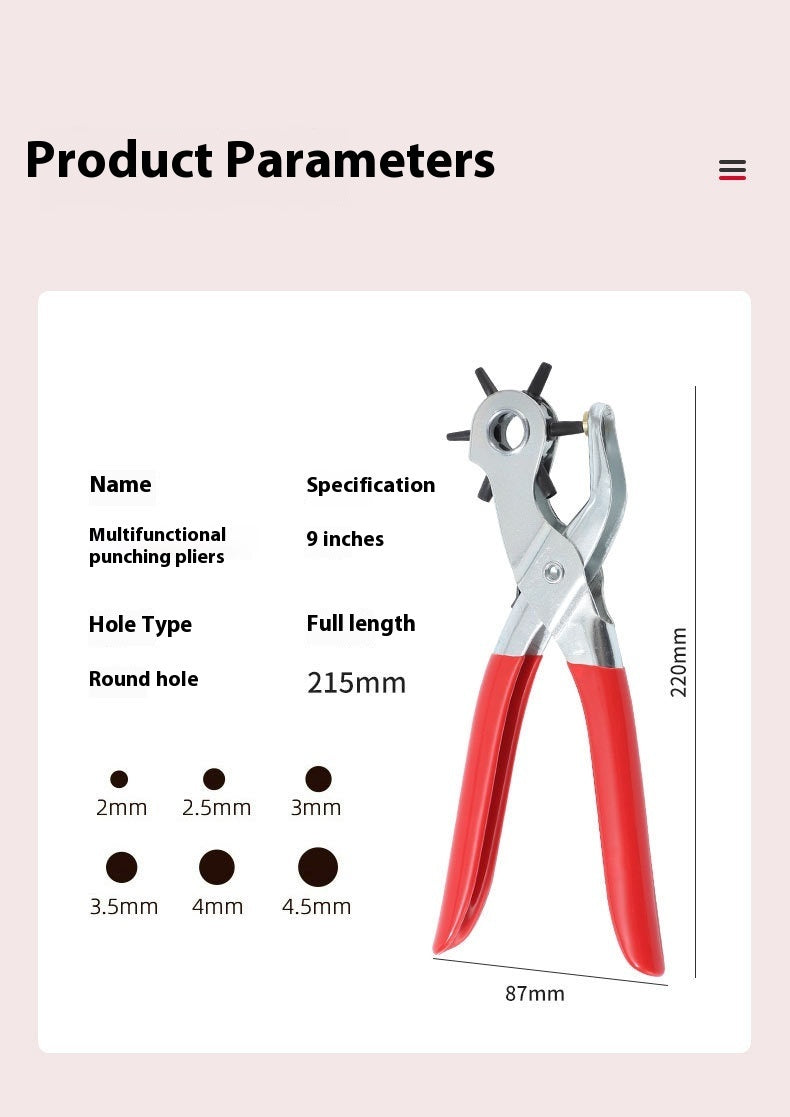 Heavy-Duty Rotary Leather Hole Punch Tool