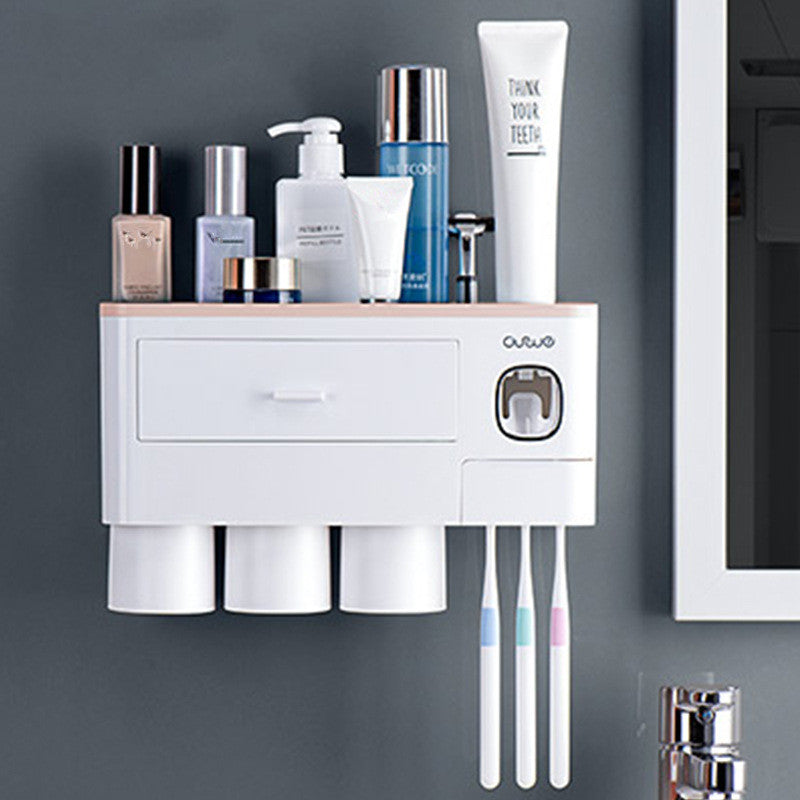 All-in-One Magnetic Toothbrush Organizer & Dispenser