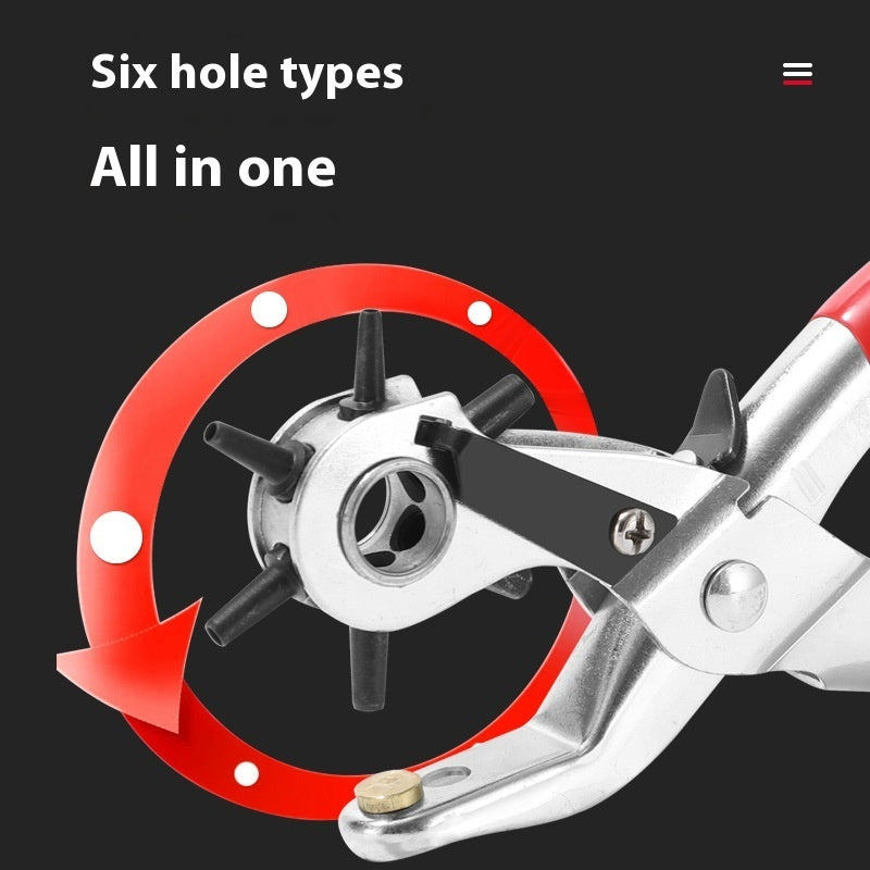 Heavy-Duty Rotary Leather Hole Punch Tool